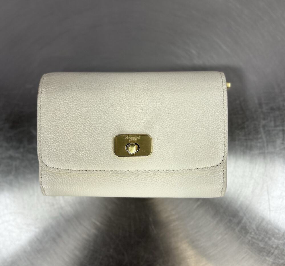 Moncrief London Larissa Italian Leather Wallet Cream Gold Tone Bifold